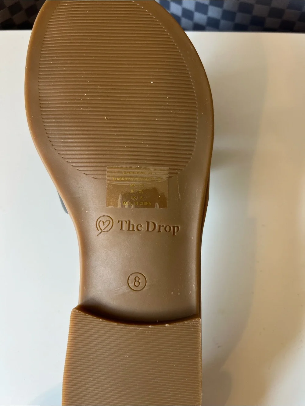 The Drop Women's Monika Flat H-Band Slide Sandals Black Sz 8 Faux Leather NWT